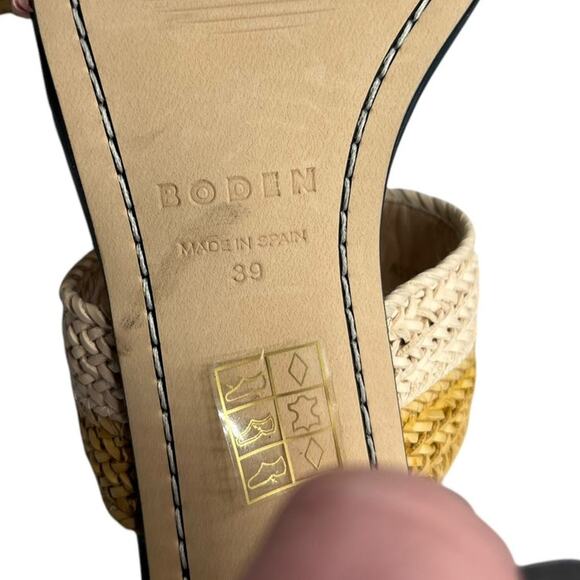 Boden-size 8/39 Woven Striped Heeled Sandals Multicolor Pink & Blue - Picture 9 of 9